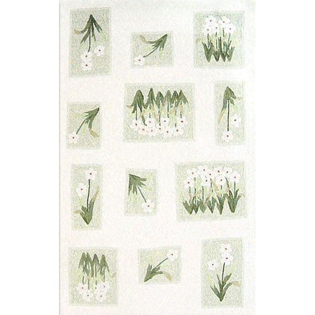 Petite Orchids Wool Rug (5 X 8) (GreenPattern FloralMeasures 0.375 inch thickTip We recommend the use of a non skid pad to keep the rug in place on smooth surfaces.All rug sizes are approximate. Due to the difference of monitor colors, some rug colors m