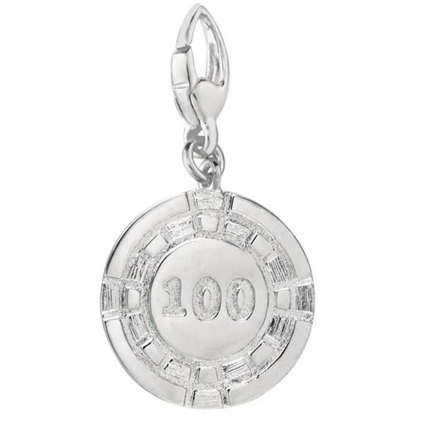 Sterling Silver 100 Poker Chip Charm Silver Charms