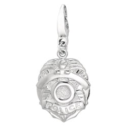 Shop Sterling Silver Police Badge Charm - Free Shipping On Orders Over ...