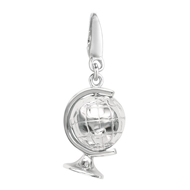 Shop Sterling Silver Globe Charm Free Shipping Today