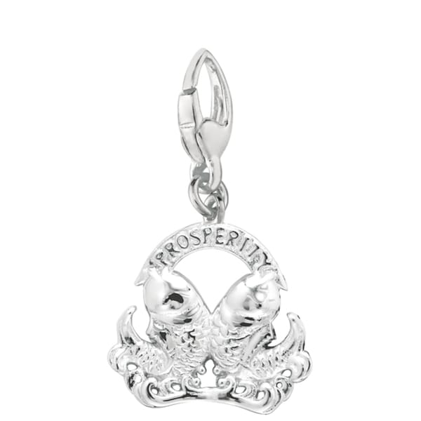 Sterling Silver 'Prosperity Fish' Charm Silver Charms