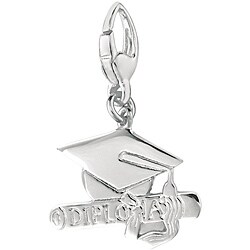 Sterling Silver 'Graduation Cap and Diploma' Charm - 11932186 ...