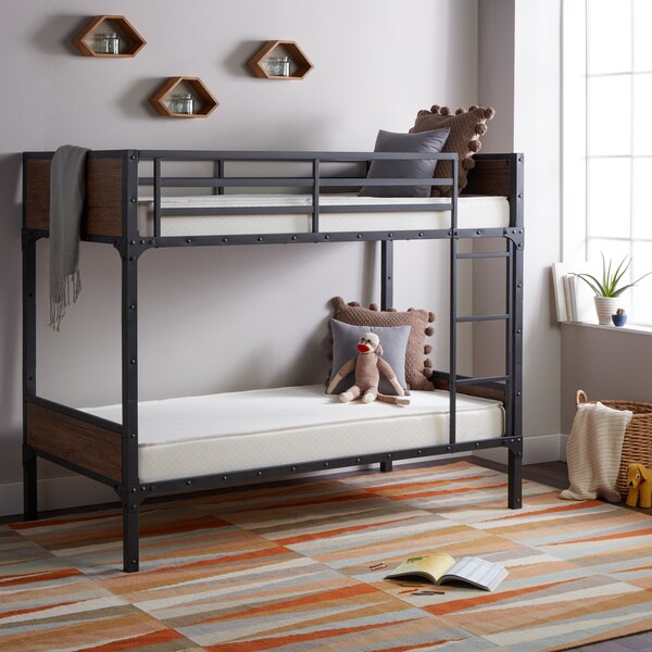 Select Luxury Flippable 6 Inch White Bunk Bed Twin Size Foam Select Luxury Flippable 6 Inch White Bunk Bed Twin Size Foam Mattress