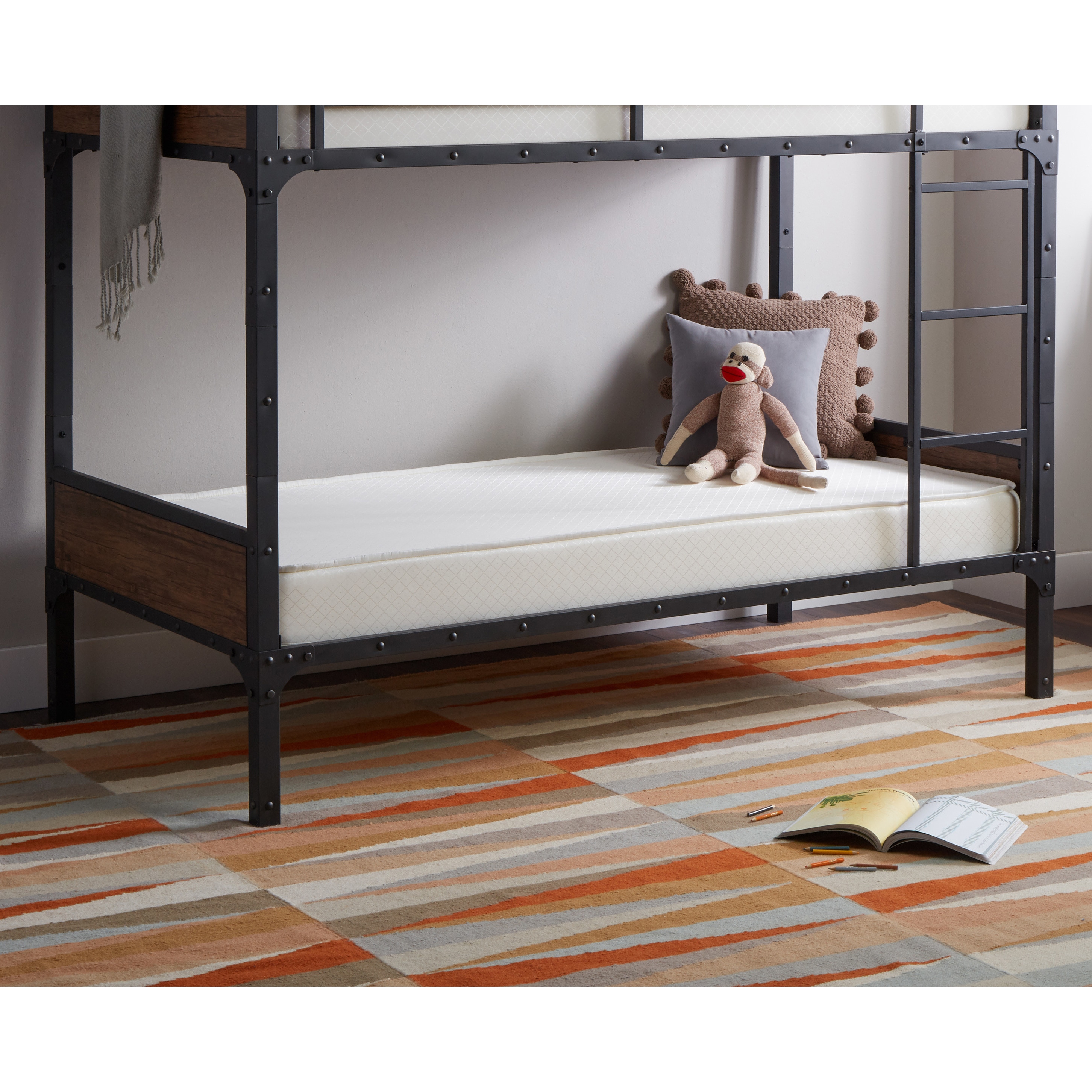 Select Luxury Reversible 6 inch White Bunk Bed Twin size Foam Mattress