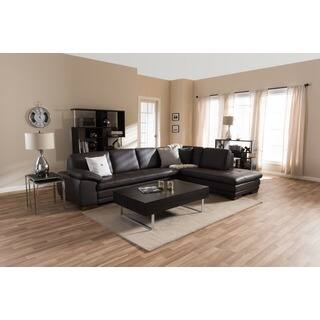 Black Sectional Sofas Online At Our Best Living Alistaire Black Leather Chaise Sofa Set