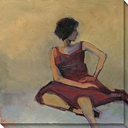 Kim Coulter 'Girl In Red Dress' Canvas Art - Overstock™ Shopping - Top ...