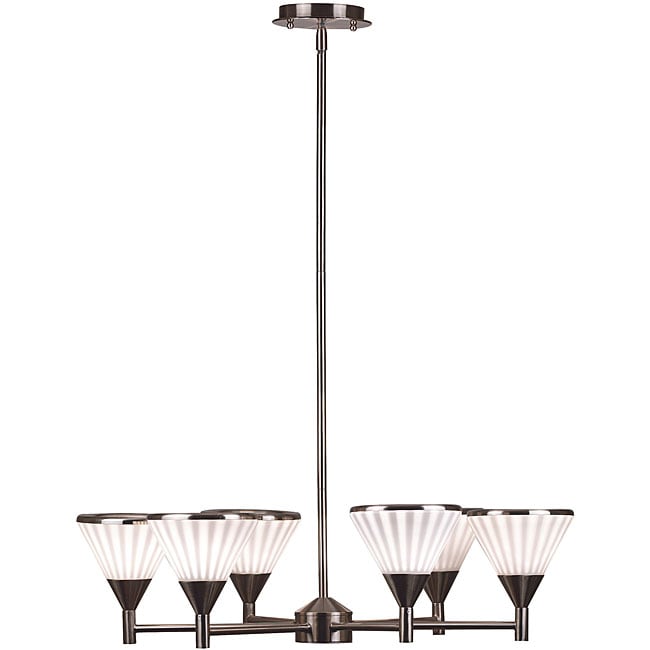 Brushed Steel 6 light Silhouette Chandelier