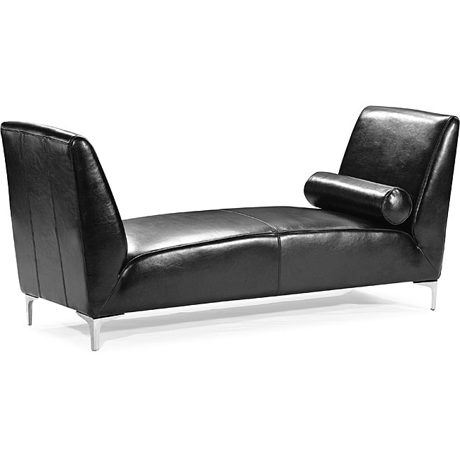 Black Leather Tatin Bench  