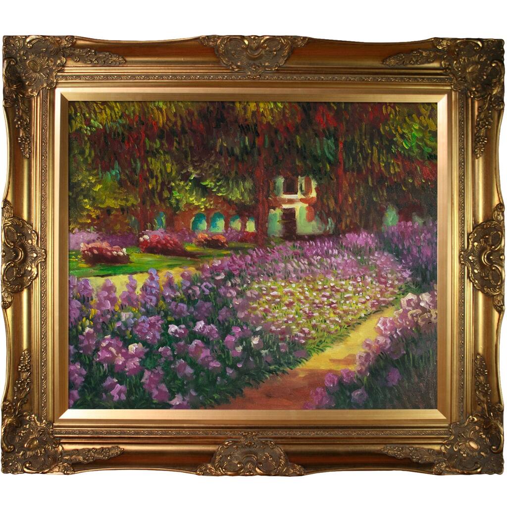La Pastiche Monet 'Artist's Garden at Giverny' Hand-painted Canvas Art