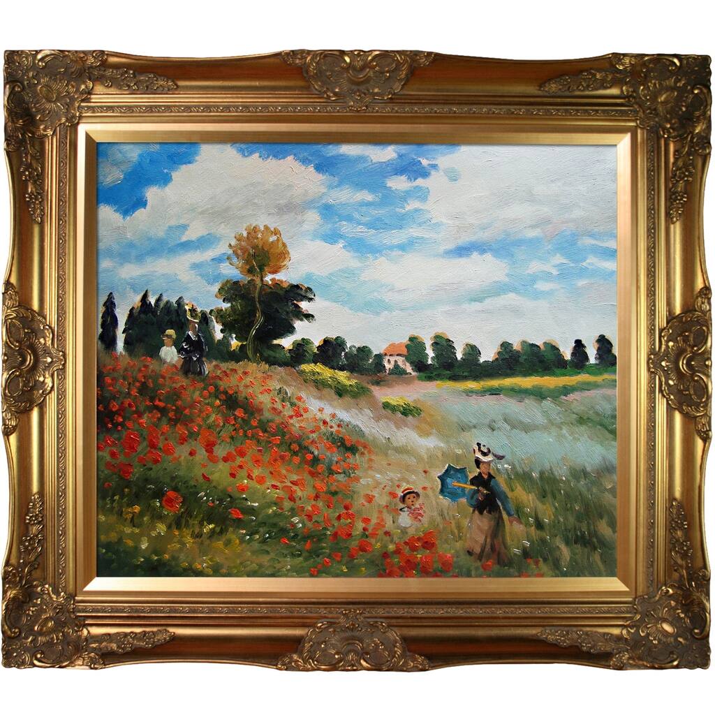 La Pastiche Claude Monet 'Poppy Field in Argenteuil' Framed Art