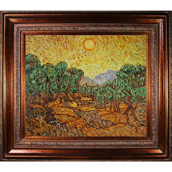 Shop Van Gogh 'Olive Trees with Yellow Sun and Sky' Art - Free Shipping ...