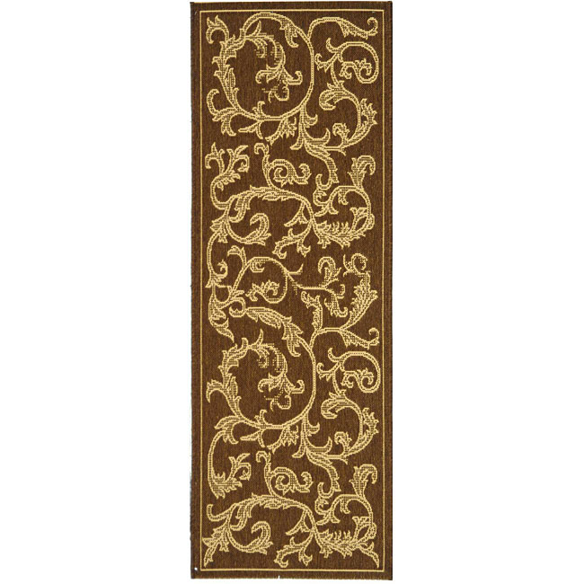 Shop Safavieh Mayaguana Brown/ Natural Indoor/ Outdoor Runner 2'4 x 6