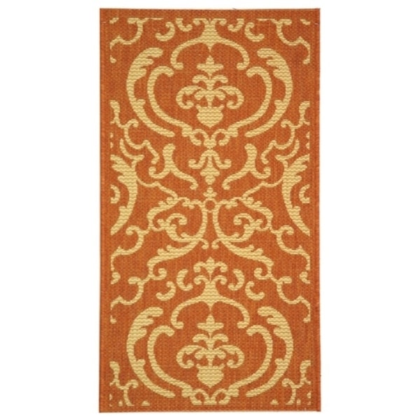 Safavieh Bimini Damask Terracotta/ Natural Indoor/ Outdoor Rug - 2' x 3'-7"