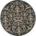 Safavieh Bimini Damask Black/ Sand Indoor/ Outdoor Rug - 6'7" x 6'7" round