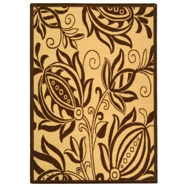 Safavieh Andros Natural/ Brown Indoor/ Outdoor Rug - 5'-3" x 7'-7"