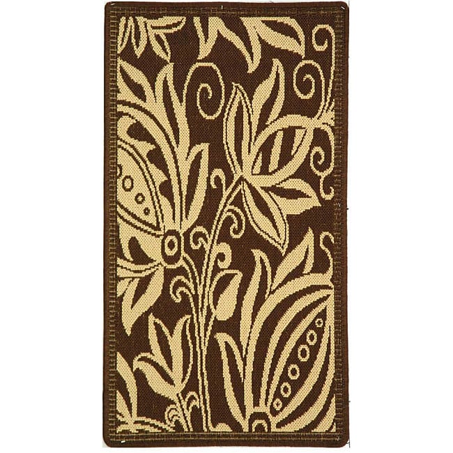 Indoor/ Outdoor Andros Chocolate/ Natural Rug (2 X 37)