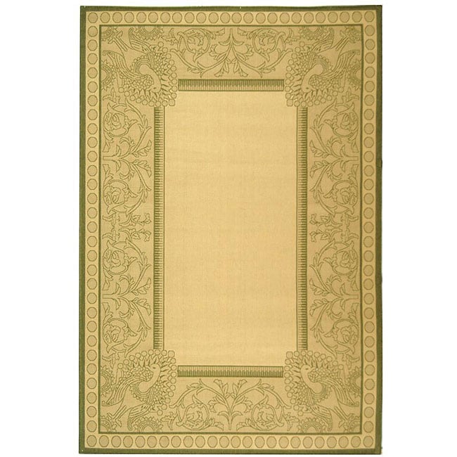 Indoor/ Outdoor Abaco Natural/ Olive Rug (53 X 77)