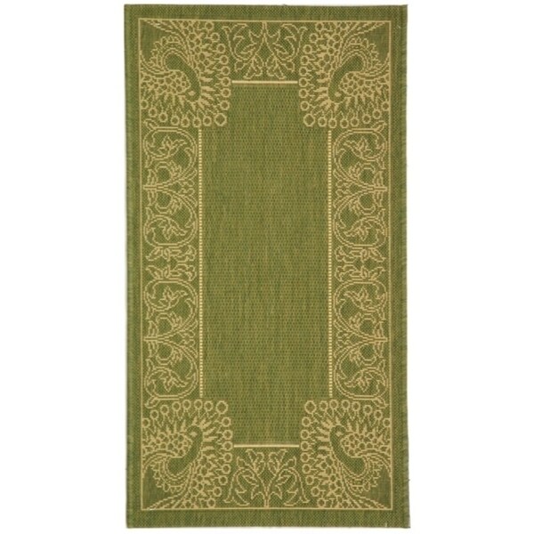 Safavieh Abaco Olive Green/ Natural Indoor/ Outdoor Rug - 2'-7" x 5'