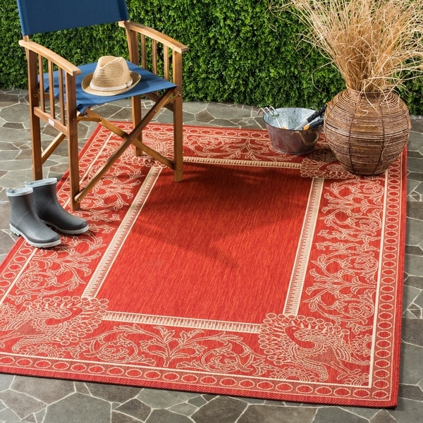Safavieh Abaco Red/ Natural Indoor/ Outdoor Rug - 6'7 x 9'6