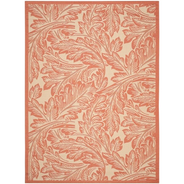 Safavieh Acklins Natural/ Terracotta Indoor/ Outdoor Rug - 8' X 11'
