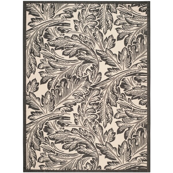Safavieh Acklins Sand/ Black Indoor/ Outdoor Rug - 8' X 11'