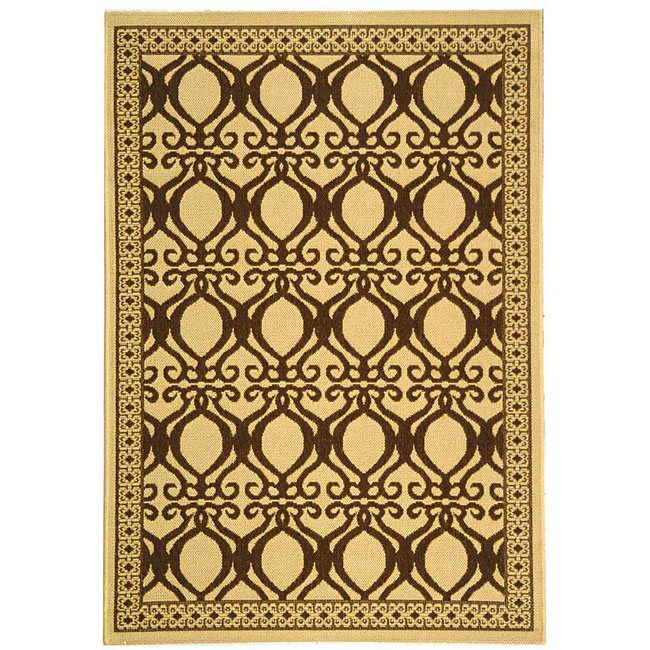 Indoor/ Outdoor Tropics Natural/ Brown Rug (27 X 5)