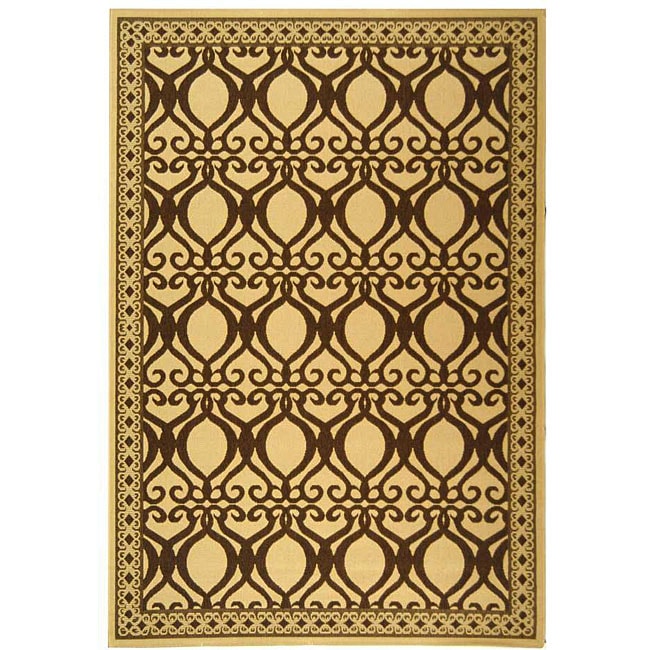 Indoor/ Outdoor Tropics Natural/ Brown Rug (710 X 11)