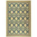 Safavieh Tropics Natural/ Blue Indoor/ Outdoor Rug (6'7 x 9'6) - 6'7 x 9'6