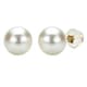DaVonna 14k Yellow Gold AAA+ White Round Freshwater Pearl Stud Earrings with Gift Box - Thumbnail 2