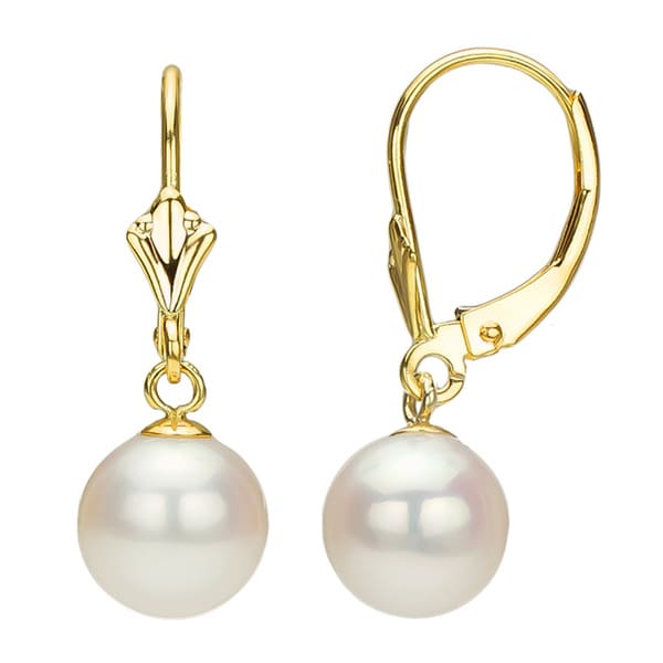 Shop DaVonna 14k Yellow Gold 8-9mm Freshwater Pearl Luster Fleur de ...