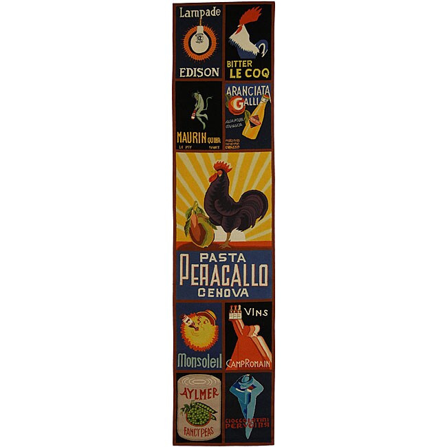 Safavieh Hand-hooked Vintage Poster Wool Runner Rug - 2'6" x 12'