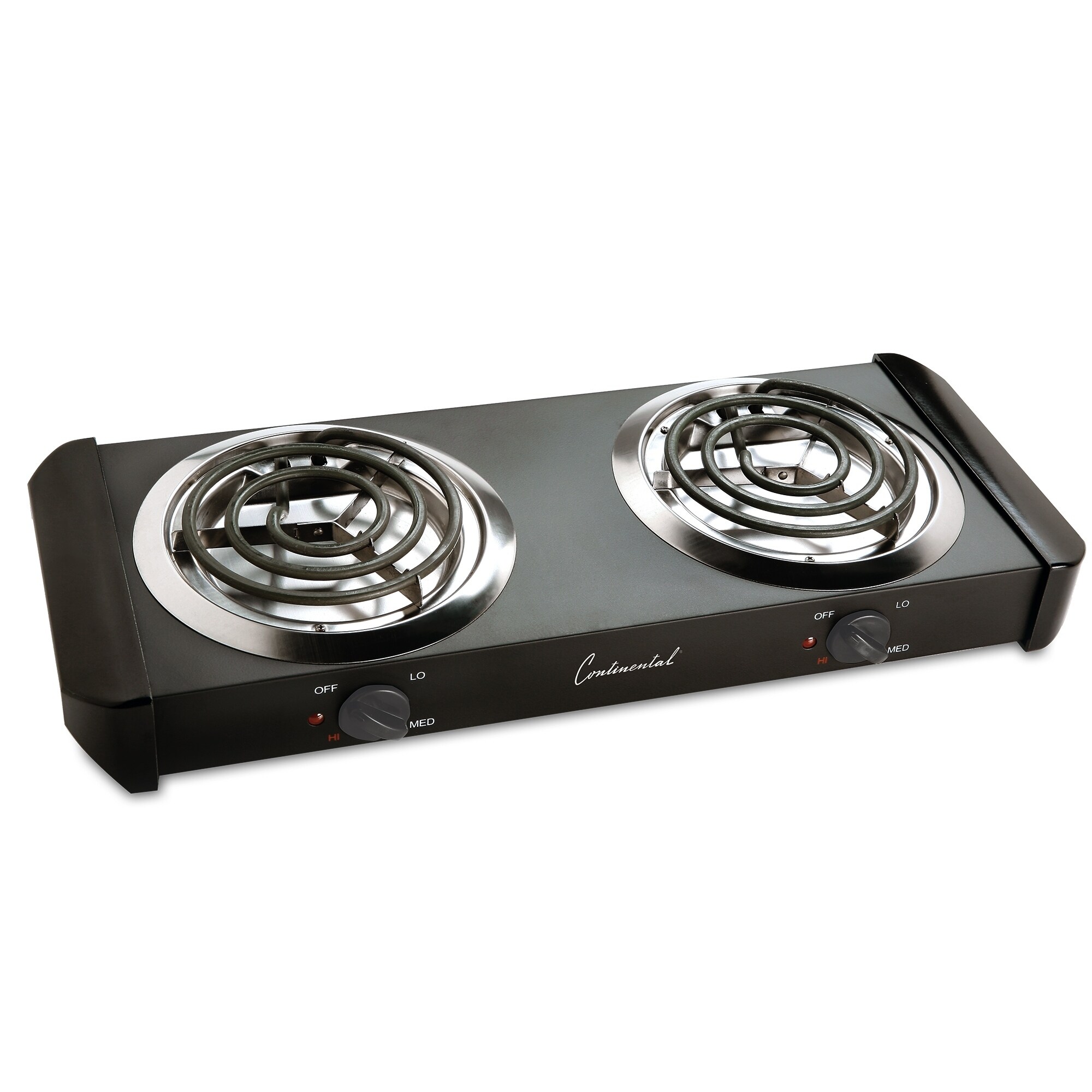 White Brentwood Ts 368 Countertop Electric 1500w Double Burner