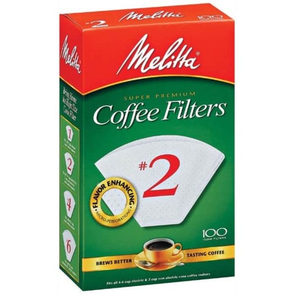 Melitta 622712 2 Paper White Cone Coffee Filters 100 Count Bed Bath