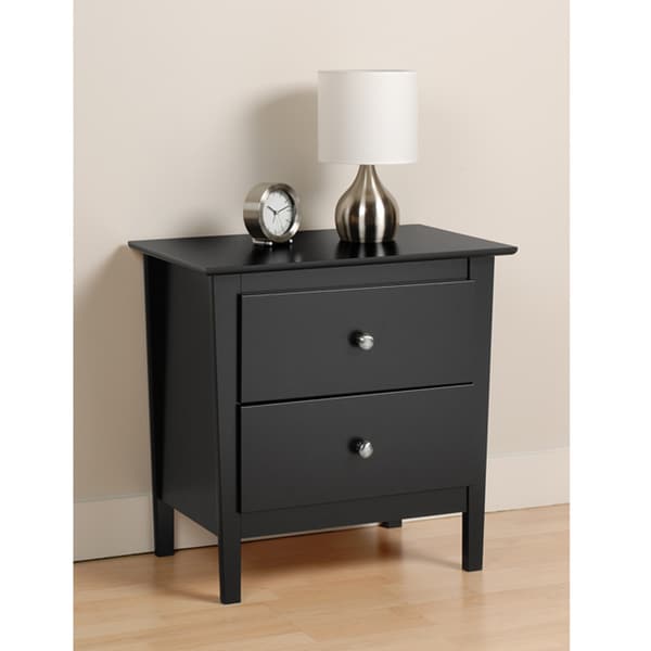 Broadway Black 2 drawer Nightstand