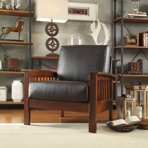 Living Room Chairs Online At Our Best Hills Mission Style Oak Accent Chair By Inspire Q Clic
