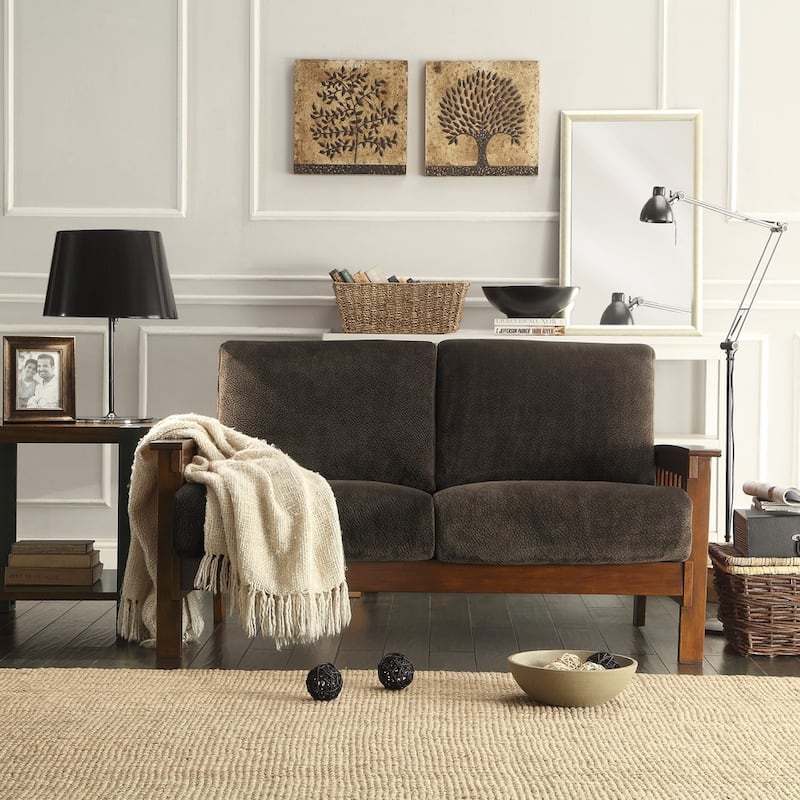 Hills Mission-Style Oak Loveseat by iNSPIRE Q Classic