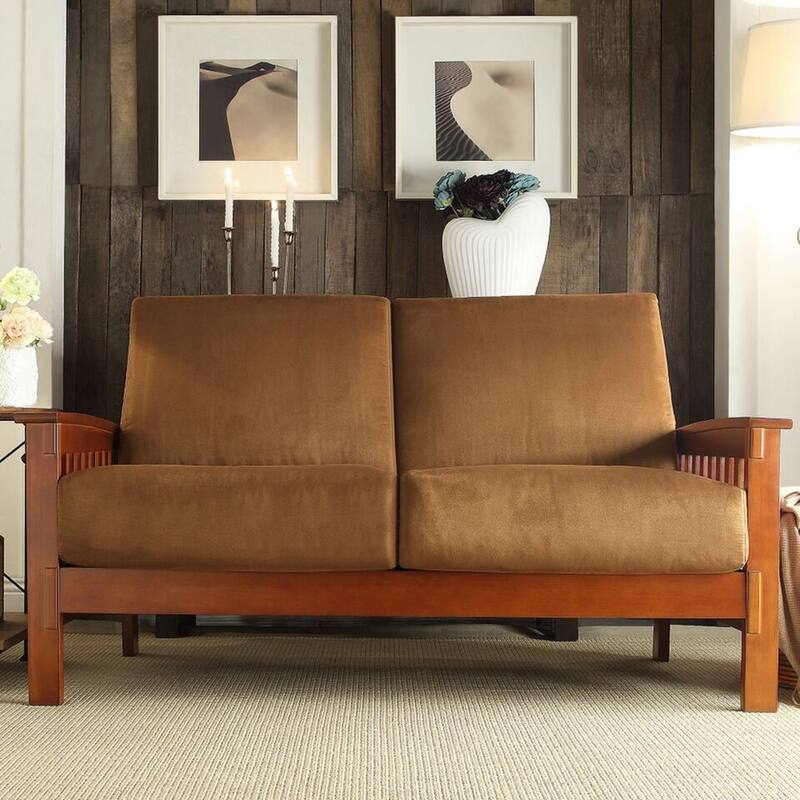 Hills Mission-Style Oak Loveseat by iNSPIRE Q Classic