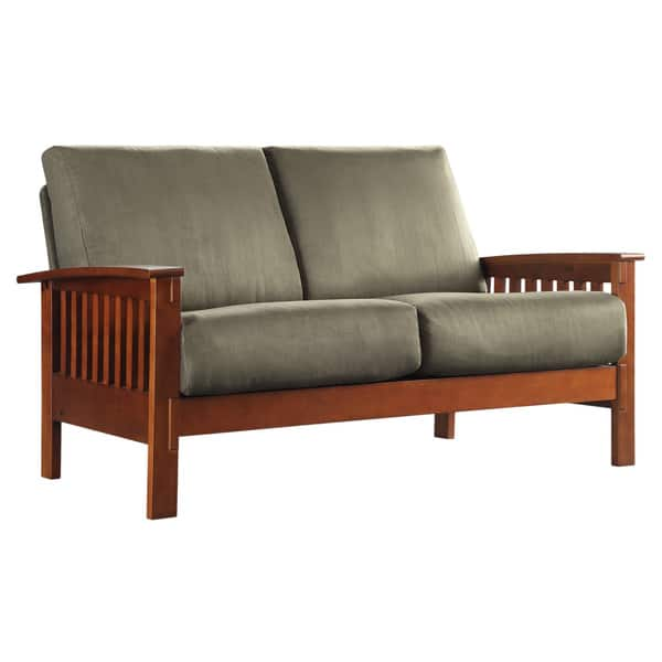 Shop Hills Mission Style Oak Loveseat By Inspire Q Classic Overstock 3911909