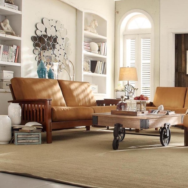 Hills Mission style Oak Sofa by iNSPIRE Q Classic On Sale Bed Bath Beyond 3911910