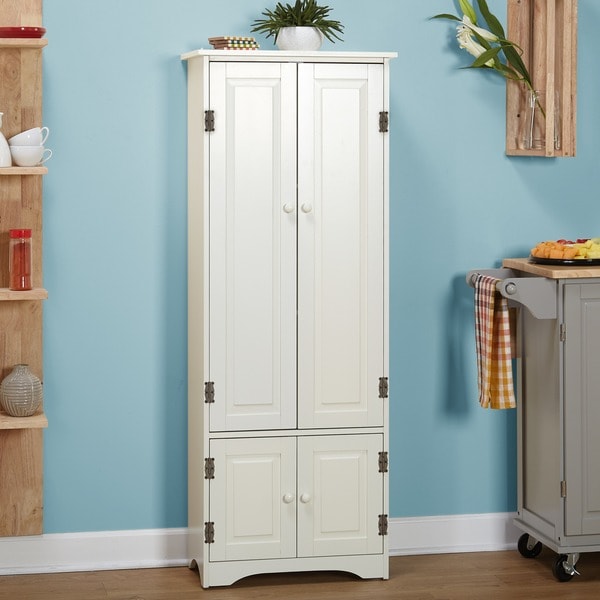 Home Garden Furniture Weathered White Extra Tall Cabinet Kitchen Cupboard Cabinets Cabinetry Storage