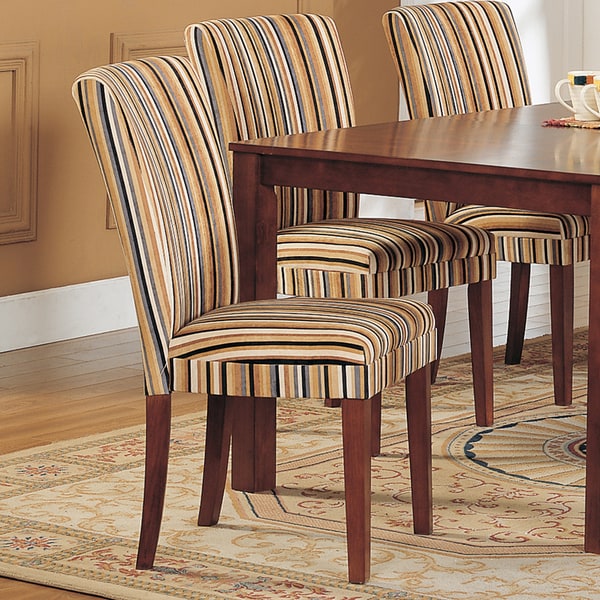 Striped parsons chairs hot sale