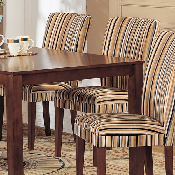 striped upholstered dining room chairs