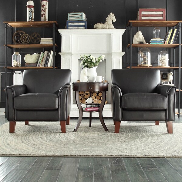 Tribecca Home Uptown Modern Dark Brown Faux Leather Accent Chair Tribecca Home Uptown Modern Dark Brown Faux Leather Accent Chair