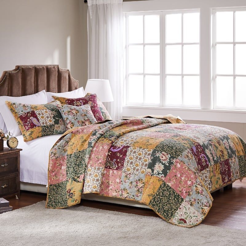 Greenland Home Fashions Antique Chic 5-piece Oversized Cotton Quilt Set