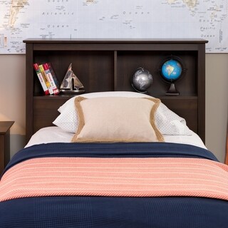 Everett Espresso Twin Bookcase Headboard