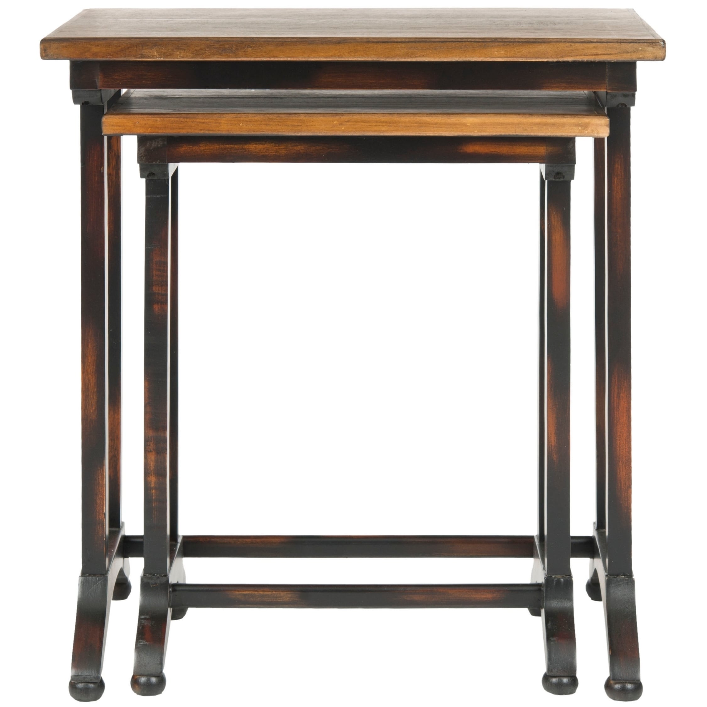 black oak brown nesting tables set of 2 compare $ 249 95 sale $ 137 69