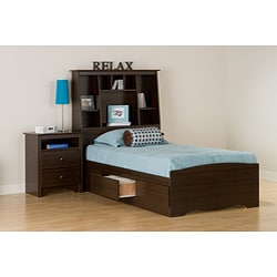preview thumbnail 2 of 1, Laurel Creek Edward Espresso Tall 2-drawer Nightstand