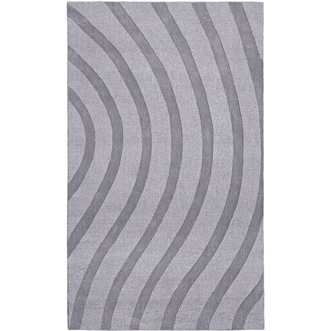 Hand tufted Grey Waves Wool Rug (5 X 8)