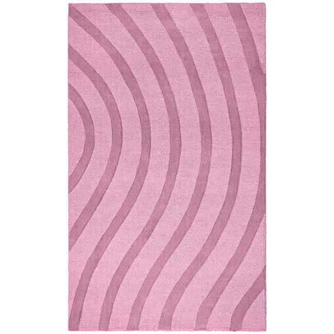 Hand tufted Wool Purple Waves Rug (5 X 8) (PurplePattern StripeMeasures 0.5 inch thickTip We recommend the use of a non skid pad to keep the rug in place on smooth surfaces.All rug sizes are approximate. Due to the difference of monitor colors, some rug