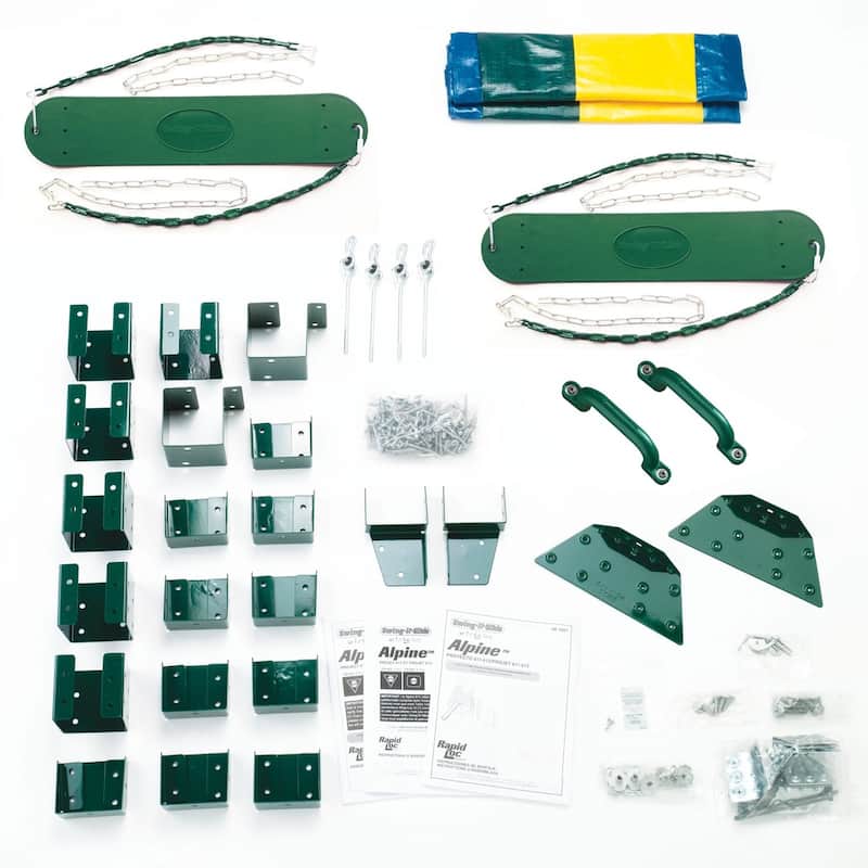 Alpine Custom Swing Set Hardware Kit - Lumber and Slide NOT Included - 18.5'x13'x11'